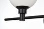 Cordelia 4 Light Black And Frosted White Bath Sconce "LD7317W38BLK"