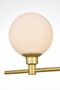 Cordelia 4 Light Brass And Frosted White Bath Sconce "LD7317W38BRA"