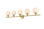 Cordelia 5 Light Brass And Frosted White Bath Sconce "LD7317W47BRA"