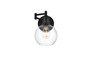 Davian 1 Light Black And Clear Swing Arm Wall Sconce "LD7327W6BLK"