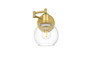 Davian 1 Light Brass And Clear Swing Arm Wall Sconce "LD7327W6BRA"