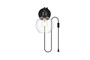 Wesson 1 Light Black And Clear Plug In Wall Sconce "LD7330W6BLK"