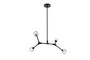 Zayne 4 Light Pendant In Black "3508D30BK"