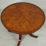 Round Pesestal Table With 2 Leaves Burl "33001BSC"