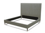"VGKKB606X-GRY-BED-EK" VIG Modrest Hemlock - Eastern King Modern Grey Velvet Bed