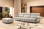"VGBNS-1895-LTGRY" VIG Divani Casa Joliet - Modern Light Grey Leather 4-Seater Sofa With Two Recliners