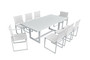 "VGGE-WAKE-KAYAK-DT-SET-WHT" VIG Renava Wake + Kayak - Modern Outdoor Off-White Dining Table Set