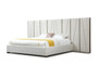 "VGVC-BD1909-BED-BGE-eastern" VIG Modrest Nixa - Modern Beige Velvet + Brushed Bronze Bed-Eastern