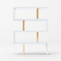 "VGBB-MD105-WHTGLD" VIG Modrest Maze - Modern White & Gold Bookcase