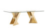"VGZA-T124-GLD" VIG Modrest Buquet - Glam Glass + Champagne Gold Rectangular Dining Table