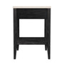 "5751432" Company Mayfair 22 In. W Rectangular 1 Drawer Wood And Marble Nightstand, Black