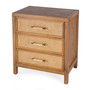 "9750438" Company Mesa 25 In. W Rectangular 3 Drawer Cane/Solid Wood Chest, Natural