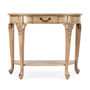 "653424" Company Kimball 36" Demilune Wood Console Table With Storage, Beige