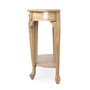 "653424" Company Kimball 36" Demilune Wood Console Table With Storage, Beige