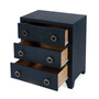 "5667410" Company Bar Harbor Raffia 3 Drawer Nightstand, Navy Blue