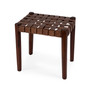 "5687140" Company Kerry Leather Woven Stool, Dark Brown