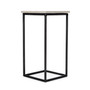 "5688389" Company Mabel Marble And Hammered Iron Side Table, White And Black