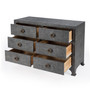 "9149420" Company Chatham Charcoal Raffia 6 Drawer Dresser, Charcoal