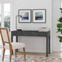 "9746420" Company Chatham Raffia And Wood 2- Drawer Desk In Charcoal, Charcoal