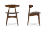 "RT326-CHR" Baxton Studio Flamingo Mid-Century Dark Walnut Dining Chairs (Set Of 2)