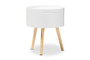 "SR1703018-White-ET" Baxton Studio Jessen Mid-Century Modern White Wood End Table With Removable Top