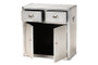 "JY17B162-Silver-Cabinet" Baxton Studio Serge French Industrial Silver Metal 2-Door Accent Storage Cabinet