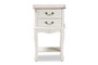 "JY17B088-White-ET" Baxton Studio Amalie Antique French Country Cottage Two-Tone White And Oak Finished 2-Drawer Wood End Table