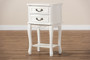 "ETASW-06-White-ET" Baxton Studio Gabrielle Traditional French Country Provincial White-Finished 2-Drawer Wood End Table