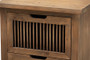 "LD19A004-Medium Oak-ET" Baxton Studio Clement Rustic Transitional Medium Oak Finished 2-Drawer Wood Spindle End Table
