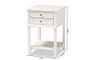 "SR1801426-White-ET" Baxton Studio Willow Modern Transitional White Finished 2-Drawer Wood End Table