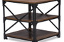 "YLX-2694 ET" Baxton Studio Milo Vintage Industrial Antique Bronze Metal And Distressed Wood End Table