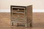 "RXF-2393-ET" Baxton Studio Fadri Contemporary Glam And Luxe Mirrored 2-Drawer End Table