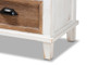 "JY19Y1063-White/Oak-ET" Baxton Studio Glynn Rustic Farmhouse Weathered Two-Tone White And Oak Brown Finished Wood 1-Drawer End Table