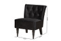 "RAC515FB-Black Velvet/Black-CC" Baxton Studio Harmon Modern And Contemporary Transitional Black Velvet Fabric Upholstered And Black Finished Wood Accent Chair
