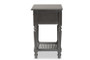 "JY20B071-Grey-ET" Baxton Studio Sheldon Modern And Contemporary Vintage Grey Finished Wood 1-Drawer End Table
