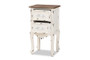 "JY20B091-Antique White-ET" Baxton Studio Levron Classic And Traditional Two-Tone Walnut Brown And Antique White Finished Wood 2-Drawer End Table