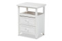 "FZCabinet190808-White Wooden-2DW-ET" Baxton Studio Karsen Modern And Contemporary White Finished Wood 2-Drawer End Table
