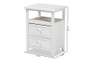 "FZCabinet190808-White Wooden-2DW-ET" Baxton Studio Karsen Modern And Contemporary White Finished Wood 2-Drawer End Table