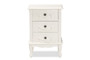 "JY18B018-White-3DW-ET" Baxton Studio Callen Classic And Traditional White Finished Wood 3-Drawer End Table