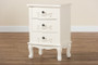 "JY18B018-White-3DW-ET" Baxton Studio Callen Classic And Traditional White Finished Wood 3-Drawer End Table