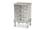 "JY18B025-Silver-4DW-ET" Baxton Studio Callen Classic And Traditional Brushed Silver Finished Wood 4-Drawer End Table