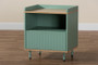 "LCF20170-Mint Green/ET" Baxton Studio Tavita Mid-Century Modern Two-Tone Mint Green And Oak Brown Finished Wood 1-Drawer End Table