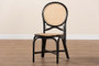 "Ayana-Rattan-DC" Bali & Pari Ayana Mid-Century Modern Two-Tone Black And Natural Brown Rattan Dining Chair