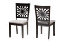 "RH386C-Grey/Dark Brown-DC-2PK" Baxton Studio Olympia Modern Grey Fabric And Espresso Brown Finished Wood Dining Chair