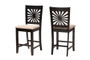 "RH386P-Sand/Dark Brown-PC-2PK" Baxton Studio Olympia Modern Beige Fabric And Espresso Brown Finished Wood Counter Stool