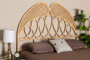 "HB022-Rattan-HB-Queen" Bali & Pari Onika Modern Bohemian Natural Brown Rattan Queen Size Standalone Headboard