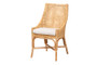 "Bella-Rattan-DC" Bali & Pari Bella Modern Bohemian Natural Brown Rattan Dining Chair