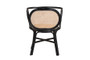 "WS032-Black-Rattan-DC" Bali & Pari Palesa Modern Bohemian Two-Tone Black And Natural Brown Rattan Dining Chair