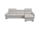 Estro Salotti Sacha Modern Light Grey Leather Reversible Sofa Bed Sectional W/ Storage VGNTSACHA-E3018
