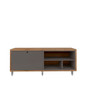 Windsor 53.62 Modern Shoe Rack Bed Bench With Silicon Casters In Grey And Nature "5LC3"